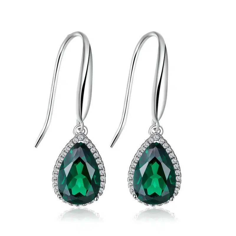 emerald drop earrings 128-01