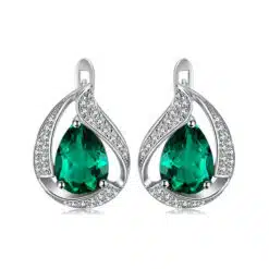 emerald earrings with diamonds 201-01