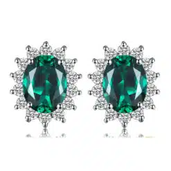 emerald green statement earrings 177-01