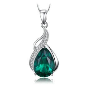 Emerald Pendant Necklace Sterling Silver No Chain