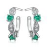 emerald silver earrings 222-01