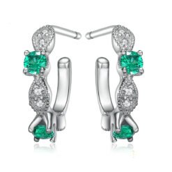 emerald silver earrings 222-01