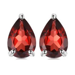 garnet earrings studs 198-01