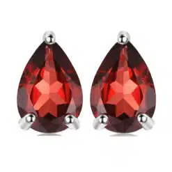 garnet earrings studs 198-01