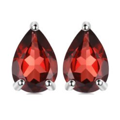 garnet stud earrings 155-01