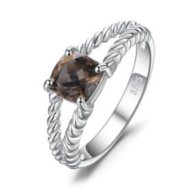 Gemstone Rings For Women Natural Smoky Quartz Jewelry