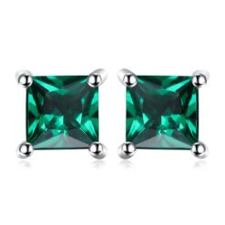 green silver earrings 202-01