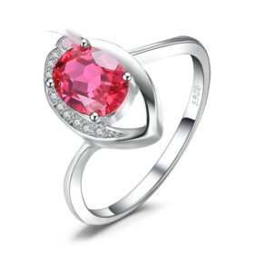 Lab Created Ruby Rings Eye 1.4ct Red Genstone Jewelry