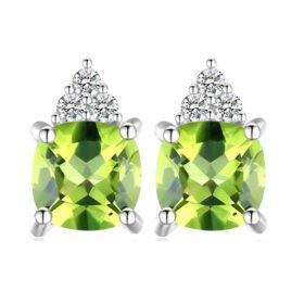 Peridot Earrings 925 Sterling Silver Studs