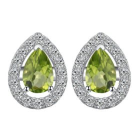 Peridot Earrings Studs 925 Sterling Silver Earrings