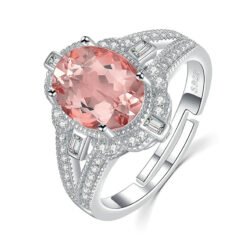 pink sapphire flower ring 091-01