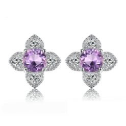 purple stone earrings 217-01
