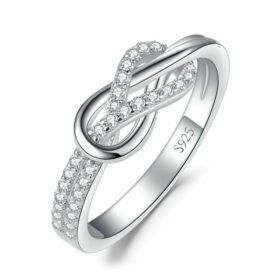 Stone Engagement Rings Love Knot Gemstone Silver