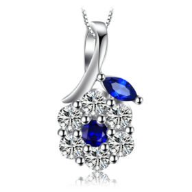 Stone Pendant Necklace Created Blue Spinel No Chain