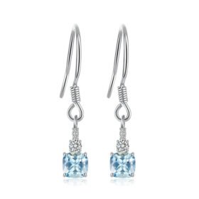 Topaz Drop Earrings Sky Blue 925 Sterling Silver